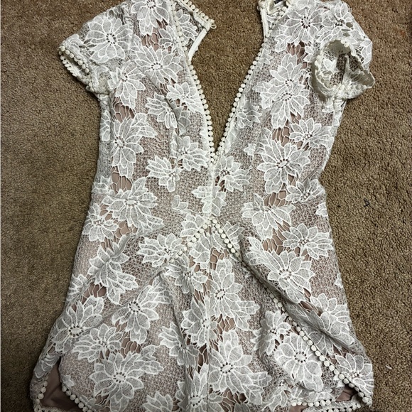 Pants - White Lace Floral Dress/Romper